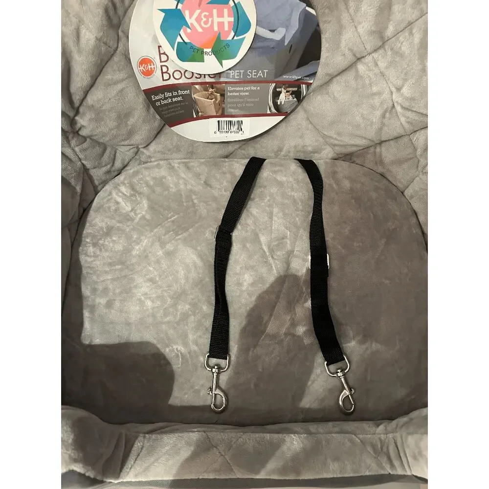 NWT K&H Bucket Booster Pet Dog Car Seat - Large in Gray